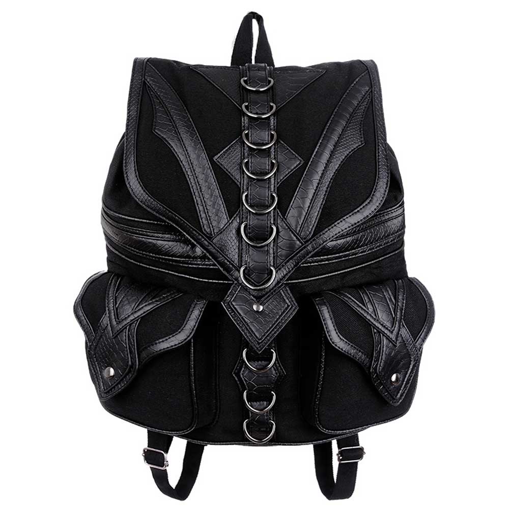 Dragon rugtas met ringen zwart - Grunge Gothic Metal - Restyle